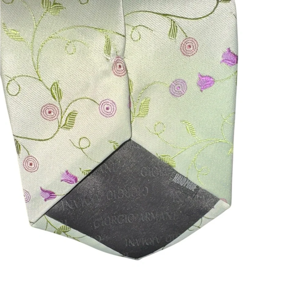 Giorgio Armani Green Floral Tie